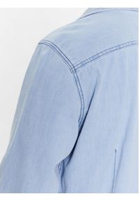 Sisley Koszula jeansowa 5FV6SQ017 Błękitny Regular Fit. Kolor: niebieski. Materiał: bawełna #4