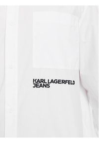 Karl Lagerfeld Jeans Koszula 240D1601 Biały Slim Fit. Kolor: biały. Materiał: bawełna #4