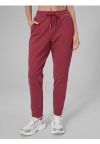 4f - 4F Spodnie dresowe damskie - burgundowe XXL. Kolor: czerwony. Materiał: dresówka #2