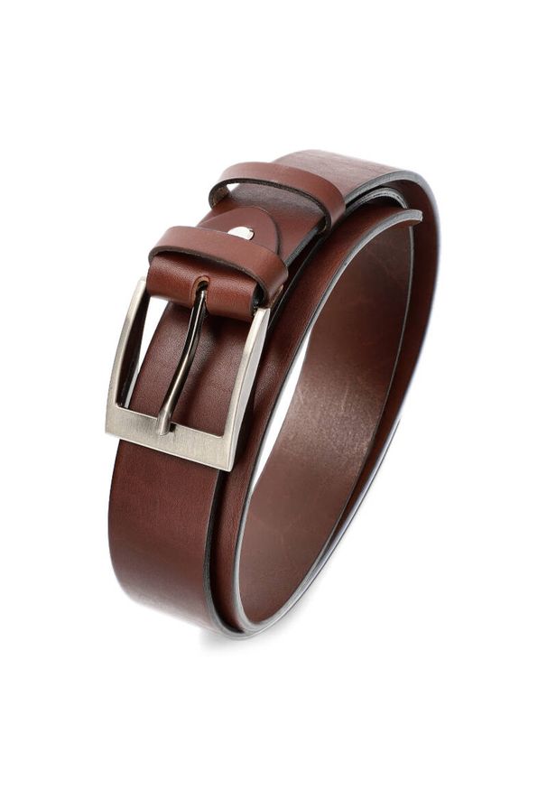 Brązowy Skórzany Pasek Męski Armodo. Kolor: brązowy. Materiał: skóra. Styl: elegancki, casual