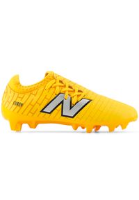 Korki dziecięce New Balance FURON V7+ DISPATCH JNR FG SJF3FZ75 – żółte. Kolor: żółty. Materiał: materiał, syntetyk. Szerokość cholewki: normalna