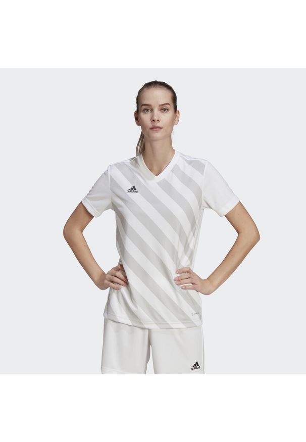Adidas - Entrada 22 Graphic Jersey. Kolor: szary, biały, wielokolorowy. Materiał: jersey. Sport: piłka nożna