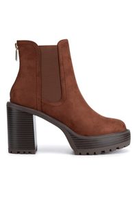 Nine West Botki WFA3374-1 Brązowy. Kolor: brązowy. Materiał: materiał #1