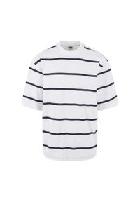 Urban Classics - Męska Koszulka Stripe Oversized T-shirt. Kolor: niebieski, wielokolorowy, biały