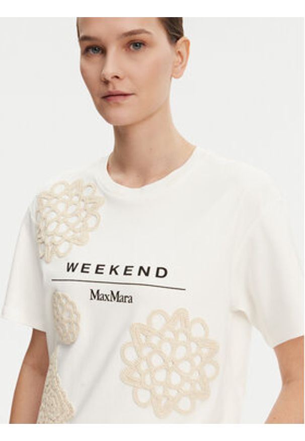 Weekend Max Mara T-Shirt Lecco 2515941052 Biały Boxy Fit. Kolor: biały. Materiał: bawełna