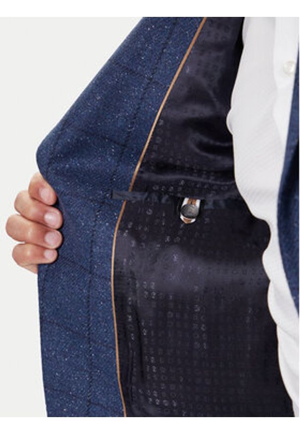 BOSS Marynarka H-Hutson 50551581 Niebieski Regular Fit. Kolor: niebieski. Materiał: wełna