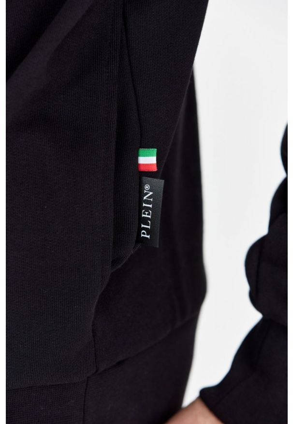 Philipp Plein - PHILIPP PLEIN Czarna bluza męska z kapturem skull, Rozmiar L. Typ kołnierza: kaptur. Kolor: czarny