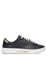 TOMMY HILFIGER - Tommy Hilfiger Sneakersy Essential Chic Court Sneaker FW0FW09019 Czarny. Kolor: czarny. Materiał: skóra