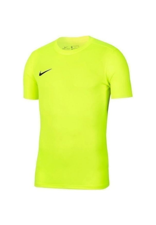 Nike - Męska Koszulka Z Krótkim Rękawem Dry Park VII. Kolor: zielony. Długość rękawa: krótki rękaw. Długość: krótkie. Sport: turystyka piesza