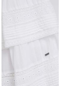 Pepe Jeans spódnica bawełniana Prana kolor biały mini rozkloszowana. Kolor: biały. Materiał: bawełna. Wzór: haft #3