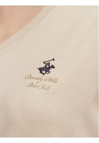 Beverly Hills Polo Club T-Shirt P-SS26W-TS516518 Beżowy Regular Fit. Typ kołnierza: polo. Kolor: beżowy. Materiał: bawełna #5