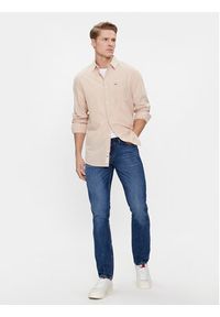 Tommy Jeans Koszula DM0DM18962 Beżowy Regular Fit. Kolor: beżowy. Materiał: bawełna