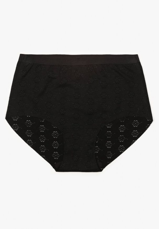 Born2be - Czarna Bielizna Modelująca Majtki z Wysokim Stanem Lilivirae. Stan: podwyższony. Kolor: czarny. Materiał: jeans