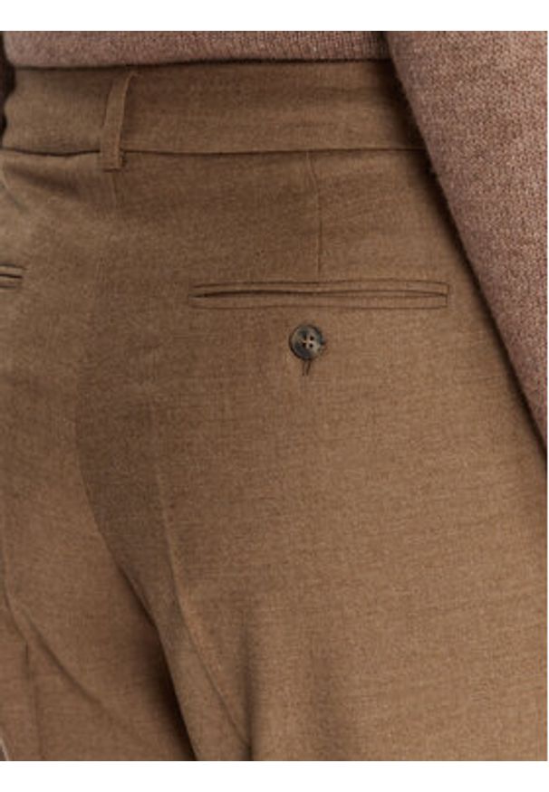 Weekend Max Mara Spodnie materiałowe Caldaia 2525136152 Brązowy Regular Fit. Kolor: brązowy. Materiał: wełna