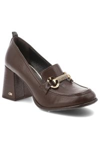 CheBello - Brązowe Półbuty Chebello Eleganckie Obuwie Damskie. Zapięcie: sprzączka. Kolor: brązowy. Materiał: skóra. Szerokość cholewki: normalna. Obcas: na obcasie. Styl: elegancki. Wysokość obcasa: średni #1
