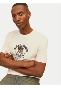 Jack & Jones - Jack&Jones T-Shirt Seven Skull 12262491 Écru Regular Fit. Materiał: bawełna