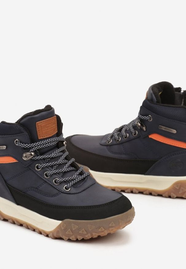Born2be - Granatowe Botki Trekkingowe Sznurowane Taithlen. Okazja: na co dzień. Zapięcie: sznurówki. Kolor: niebieski. Materiał: jeans. Styl: casual, elegancki