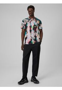 4f - 4F T-shirt regular z nadrukiem męski - multikolor M. Okazja: na co dzień. Kolor: wielokolorowy. Materiał: materiał. Wzór: nadruk. Styl: casual #2