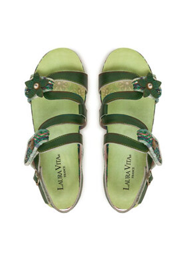 Laura Vita Sandały Beclindao 20 Zielony. Kolor: zielony. Materiał: skóra