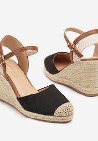 Renee - Czarne Sandały Vices w Stylu Espadryli na Koturnie z Plecionki Amoiella. Okazja: na co dzień. Kolor: czarny. Sezon: lato, wiosna. Obcas: na koturnie. Styl: casual, boho, elegancki #6