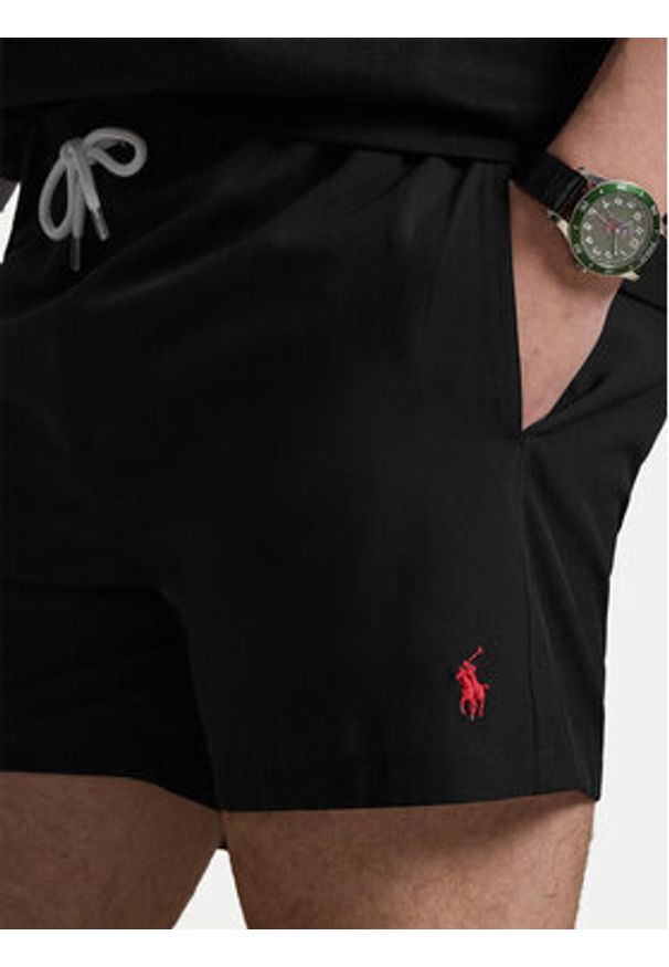 Polo Ralph Lauren Szorty kąpielowe 710B16721010 Czarny Slim Fit. Kolor: czarny. Materiał: syntetyk