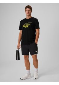 4f - 4F T-shirt regular z nadrukiem męski - czarny M. Okazja: na co dzień, do pracy, na spacer. Kolor: czarny. Materiał: bawełna, materiał. Wzór: nadruk. Styl: casual #2