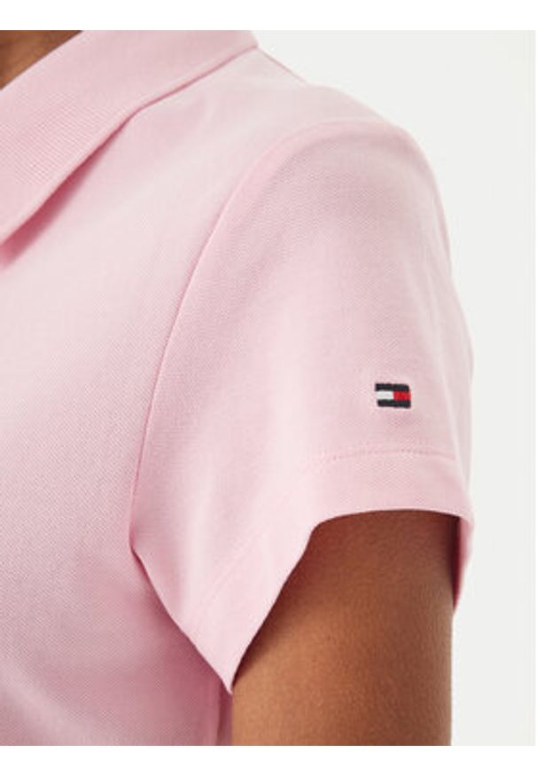 TOMMY HILFIGER - Tommy Hilfiger Polo 1985 Logo WW0WW49259 Różowy jasny Slim Fit. Typ kołnierza: polo. Kolor: różowy. Materiał: bawełna