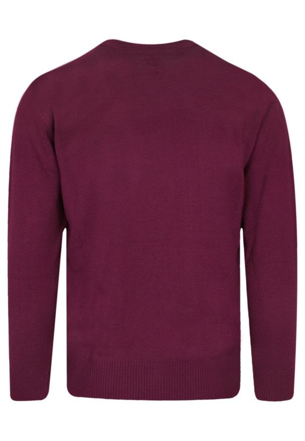 Trikko - Sweter Różowy, Fuksjowy, Dekolt w Serek, V-neck, Męski -TRIKKO. Okazja: na co dzień, na spotkanie biznesowe, do pracy. Typ kołnierza: dekolt w serek. Kolor: różowy. Materiał: wełna, akryl. Styl: klasyczny, elegancki, biznesowy, casual
