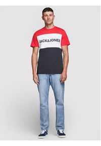 Jack & Jones - Jack&Jones T-Shirt Logo Blocking 12173968 Czerwony Slim Fit. Kolor: czerwony. Materiał: bawełna #6