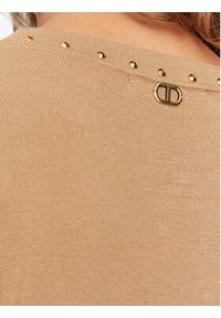 TwinSet - TWINSET Sweter 232TT3170 Beżowy Regular Fit. Kolor: beżowy. Materiał: wiskoza #3