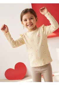 Sinsay - Bawełniana koszulka ze wzorem - kremowy. Kolor: kremowy. Materiał: bawełna #1