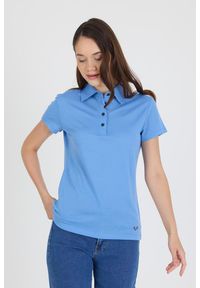WOOLONA - Koszulka Polo Damska Sportowa Woolona 100% Merino (170 g/m² - Piqué). Typ kołnierza: polo. Kolor: zielony