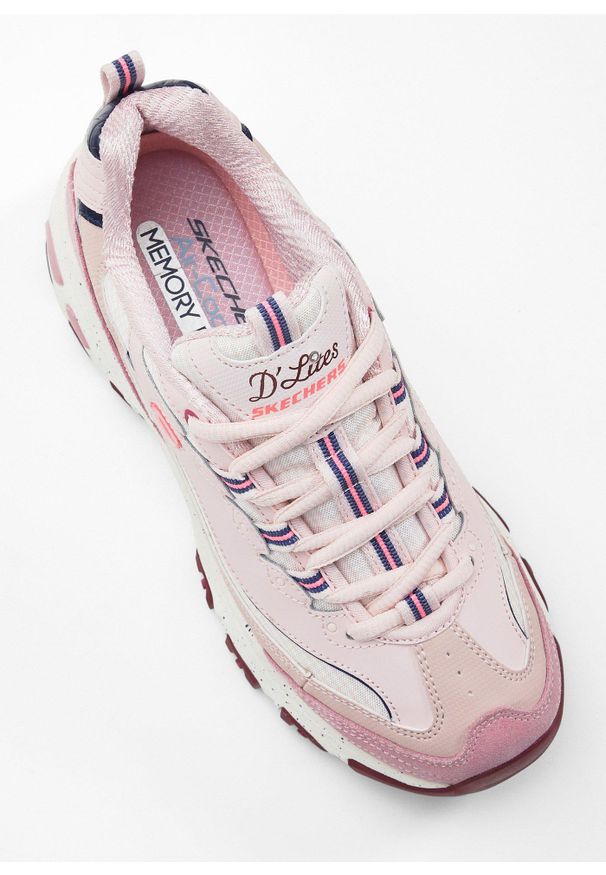 bonprix - Sneakersy chunky Skechers z pianką memory. Kolor: różowy