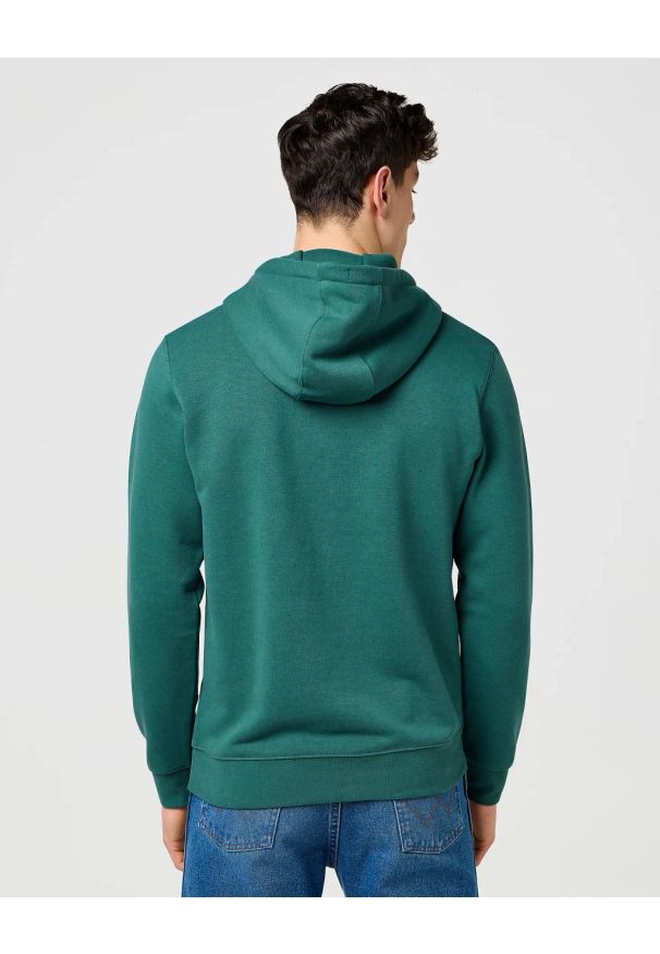 Wrangler - MESKA BLUZA WRANGLER SIGN OFF HOODIE BISTRO GREEN 112371458