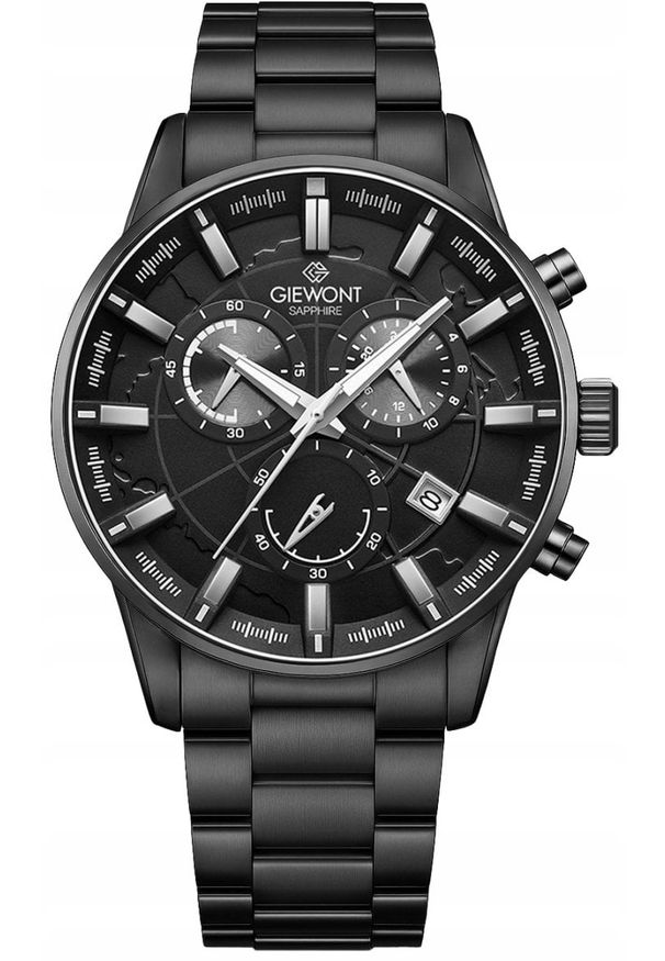 Zegarek Giewont Zegarek Męski Chronograph Sapphire Czarny GW4580-B1. Kolor: czarny