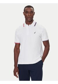 Nautica Polo Atabay N1S03424 Biały Regular Fit. Typ kołnierza: polo. Kolor: biały. Materiał: bawełna, syntetyk #1