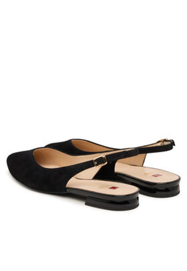 HÖGL Baleriny 0-180102-01000 Czarny. Kolor: czarny. Materiał: skóra