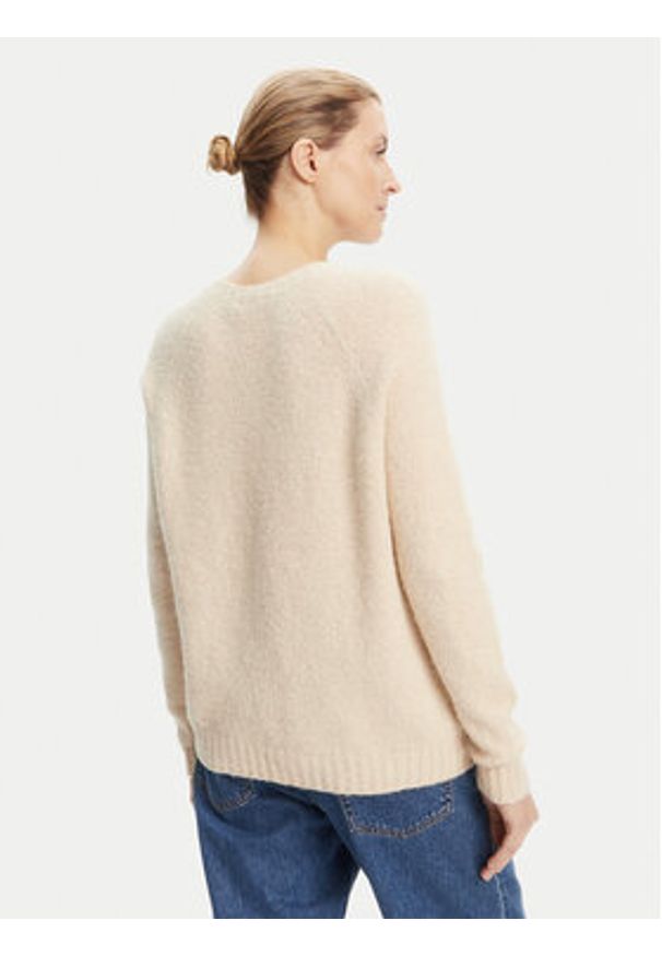 Weekend Max Mara Sweter Ghiacci 2525366151 Beżowy Regular Fit. Kolor: beżowy. Materiał: wełna