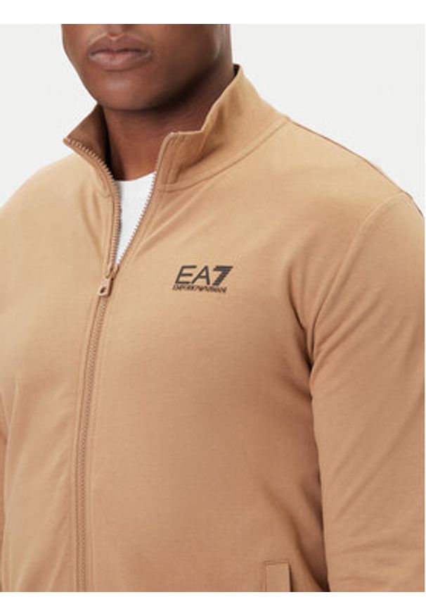 EA7 Emporio Armani Dres 8NPV60 PJVRZ M1013 Beżowy Regular Fit. Kolor: beżowy. Materiał: bawełna