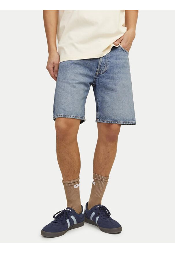 Jack & Jones Szorty jeansowe Chris Cooper 12252858 Niebieski Relaxed Fit. Kolor: niebieski. Materiał: bawełna
