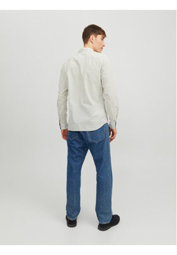 Jack & Jones Koszula 12235969 Biały Slim Fit. Kolor: biały. Materiał: bawełna