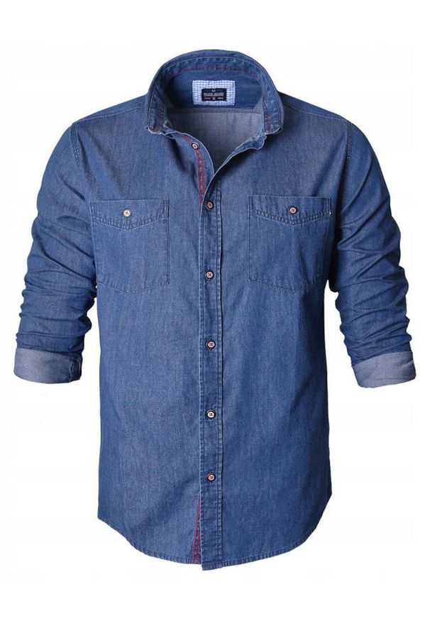 Delikatnie Taliowana Koszula Weekendowa - Pako Jeans - Jeans (Denim). Okazja: na co dzień. Kolor: niebieski. Materiał: bawełna. Styl: casual