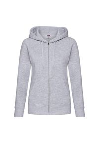 FRUIT OF THE LOOM - Bluza Damska Premium Z Kapturem. Typ kołnierza: kaptur. Kolor: szary