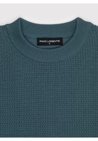 Pako Lorente - PAKO LORENTE - Turkusowy sweter męski. Kolor: turkusowy, brązowy. Materiał: poliamid, bawełna. Sezon: jesień #3