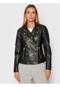 GESTUZ - Gestuz Kurtka skórzana Melgz 10904666 Czarny Regular Fit. Kolor: czarny. Materiał: skóra