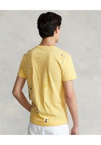 Ralph Lauren - RALPH LAUREN - Żółta koszulka z misiem polo. Typ kołnierza: polo. Kolor: żółty. Materiał: bawełna. Wzór: kolorowy, nadruk #2