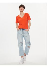 Pieces T-Shirt 17120455 Pomarańczowy Regular Fit. Kolor: pomarańczowy. Materiał: bawełna #6