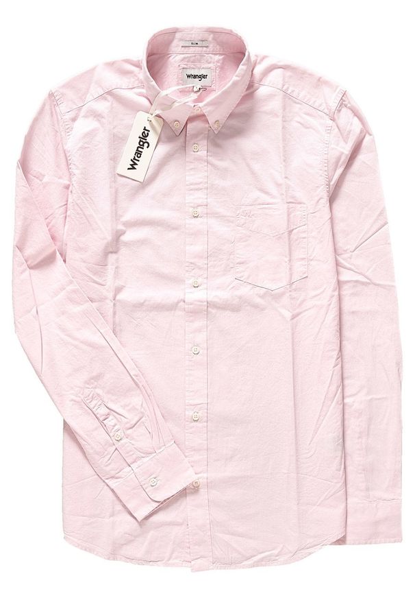 Wrangler - KOSZULA WRANGLER LS 1PKT BUTTON DOWN PEPPA PINK W58833NU6 112129605. Typ kołnierza: button down. Materiał: materiał