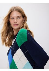 Reserved - Sweter z wełną - granatowy. Kolor: niebieski. Materiał: wełna #1