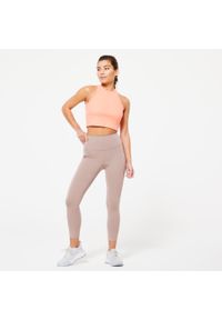 DOMYOS - Legginsy 7/8 fitness damskie Domyos 520. Stan: podwyższony. Materiał: bawełna, materiał, poliester, elastan. Sport: fitness